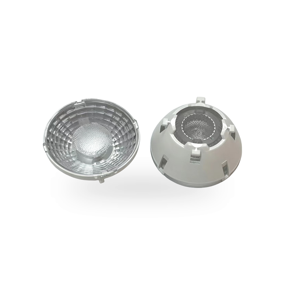Voorzijde en achterzijde van een 15 graden module voor de MR16 Hera led modues op een witte achtergrond
