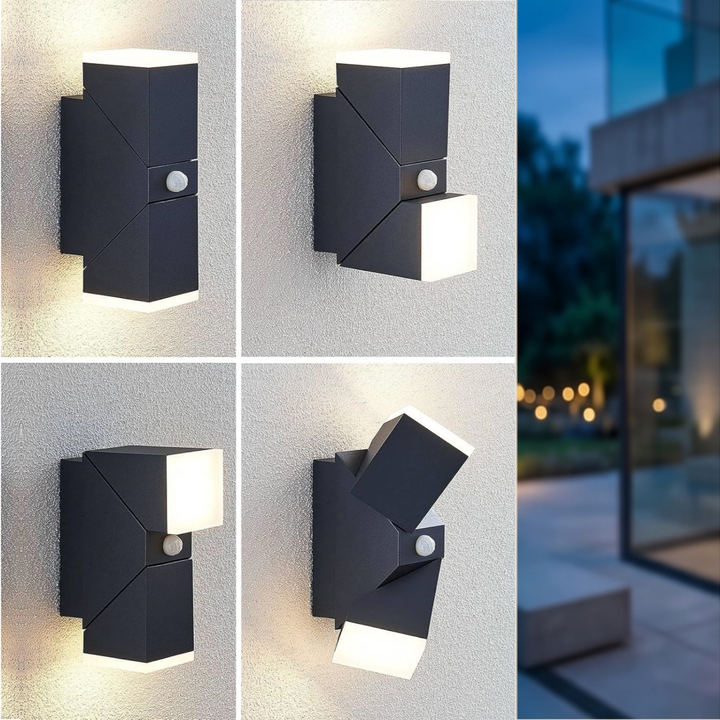 Verstelbare Buitenwandlamp met Sensor Michael | 13W 2700K IP54