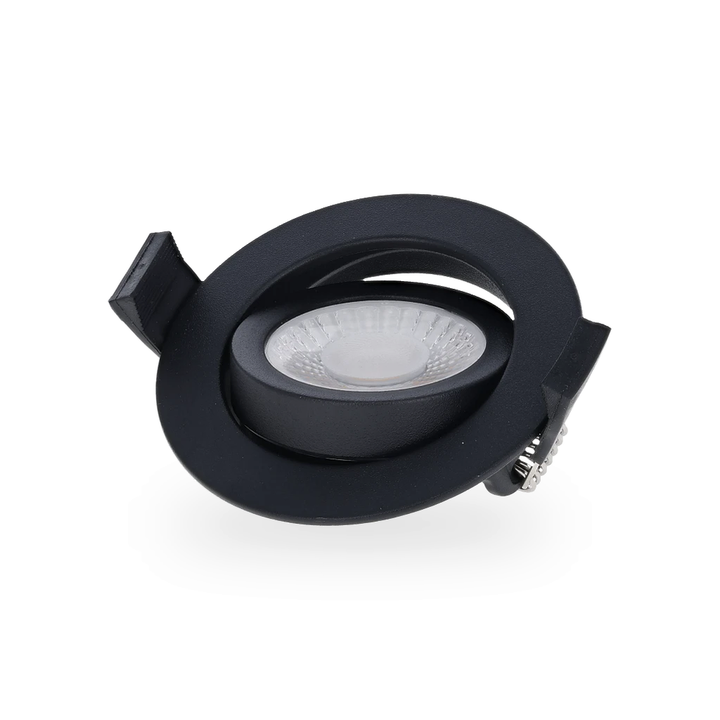 Weergave van de zwarte kantelbare led inbouw spot met D2W functie en CCT switch